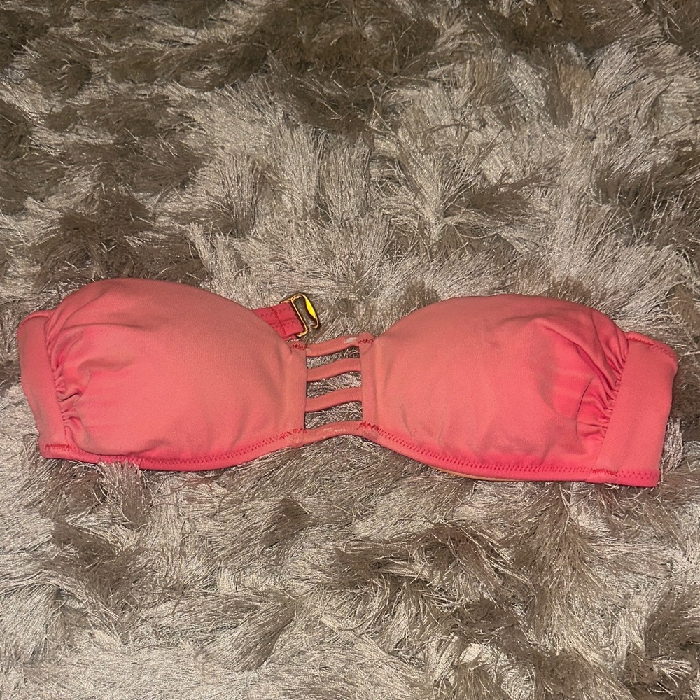 Victoria's Secret Coral Pink Strapless Bikini Top